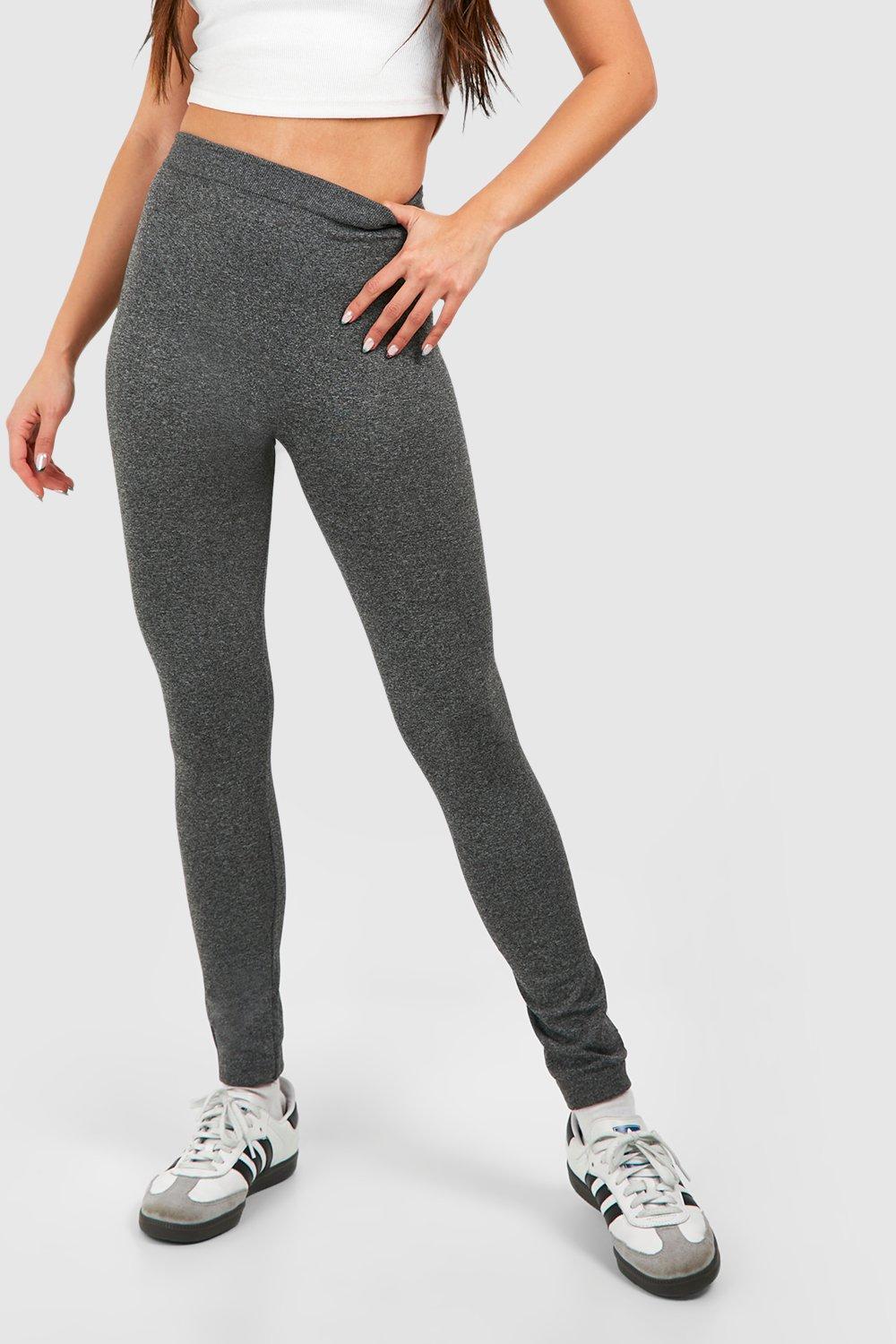 Charcoal Mid Rise Basic Leggings