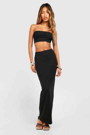 Cotton Jersey Maxi Skirt black