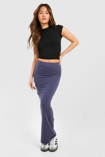 Cotton Jersey Maxi Skirt black