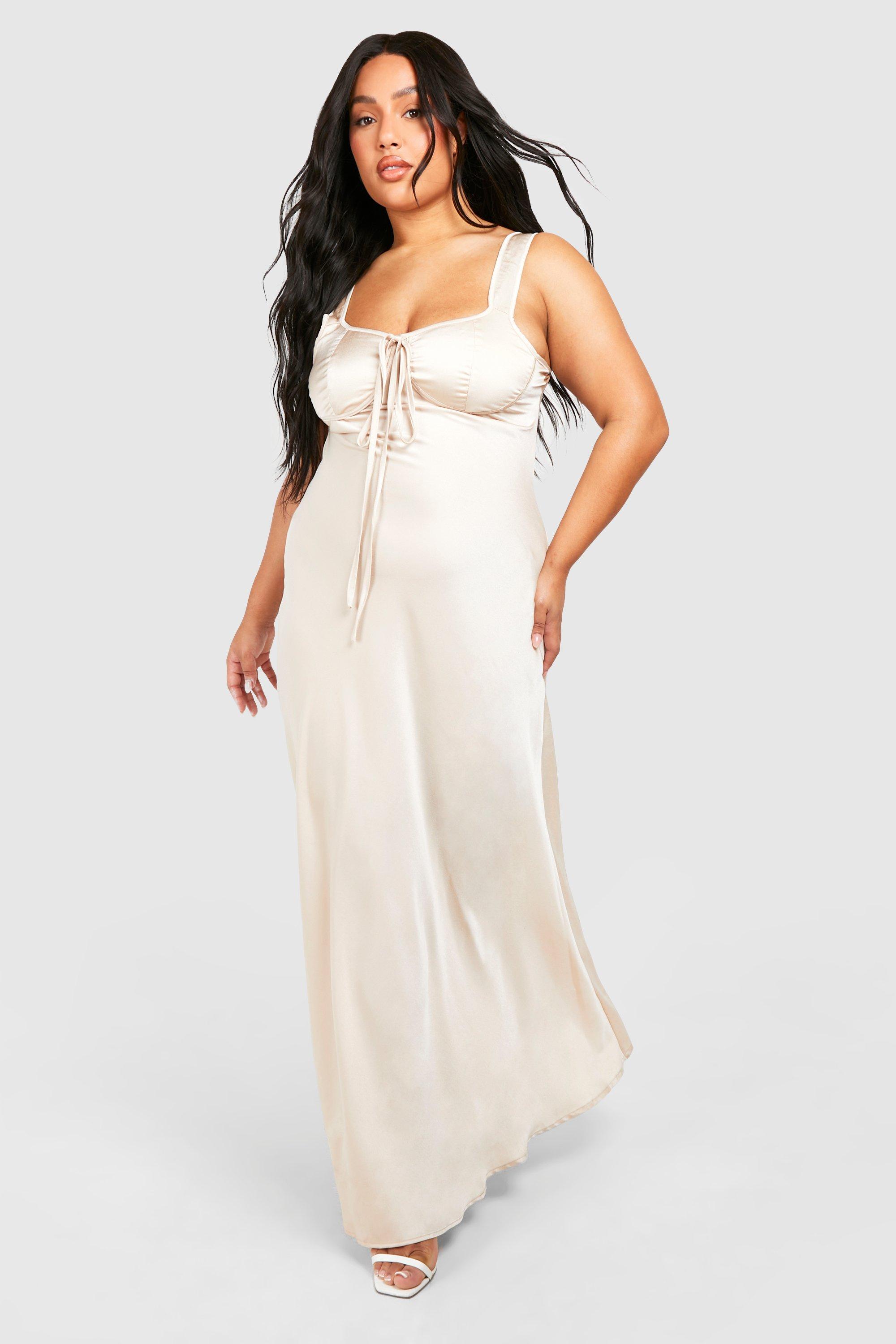 Plus Satin Slip Midaxi Dress