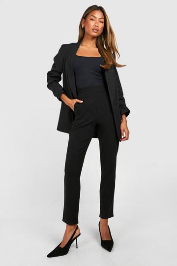 Black Super Stretch Tapered Dress Pants