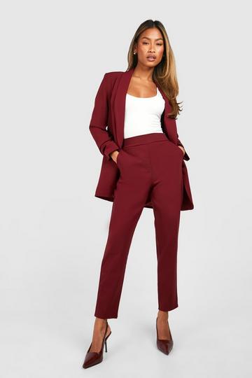 Super Stretch Tapered Tailored Trouser cherry