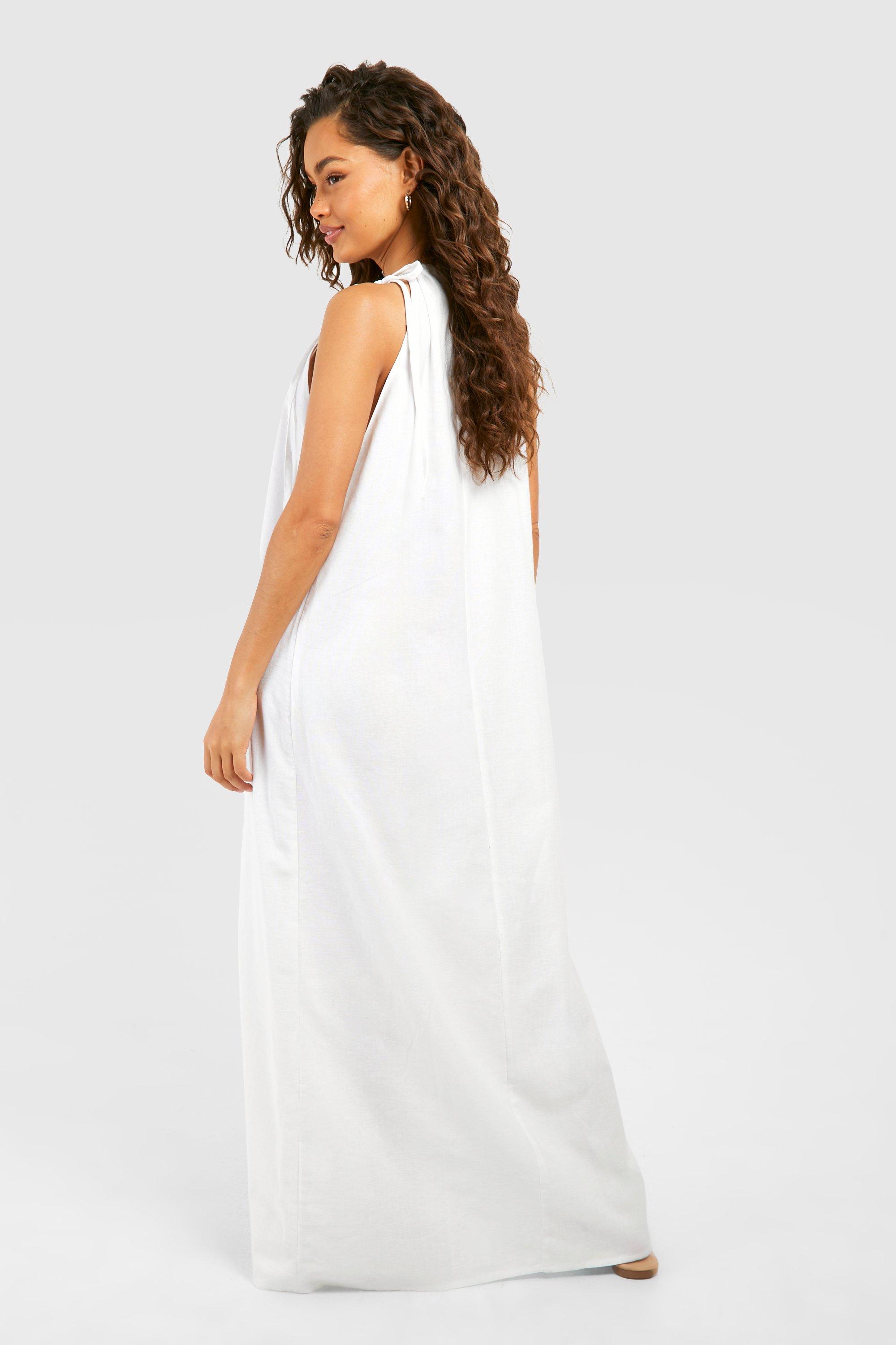 Boohoo long white dress hotsell