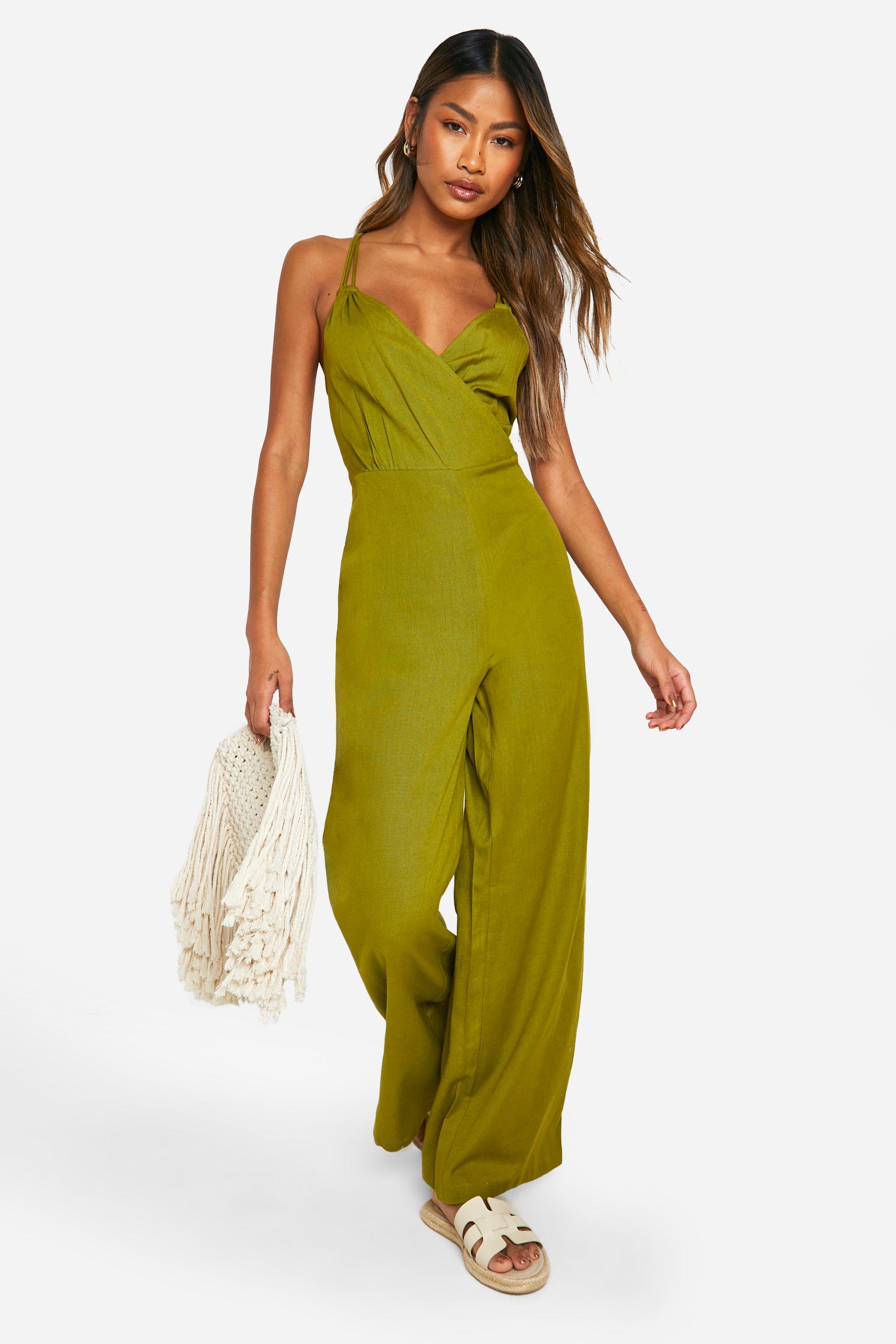 Linen jump suits on sale