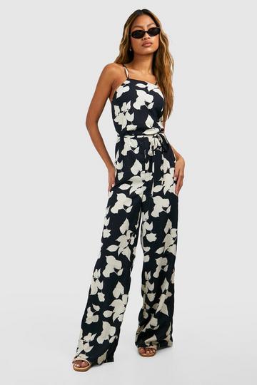 Mono Floral Seersucker Jumpsuit mono