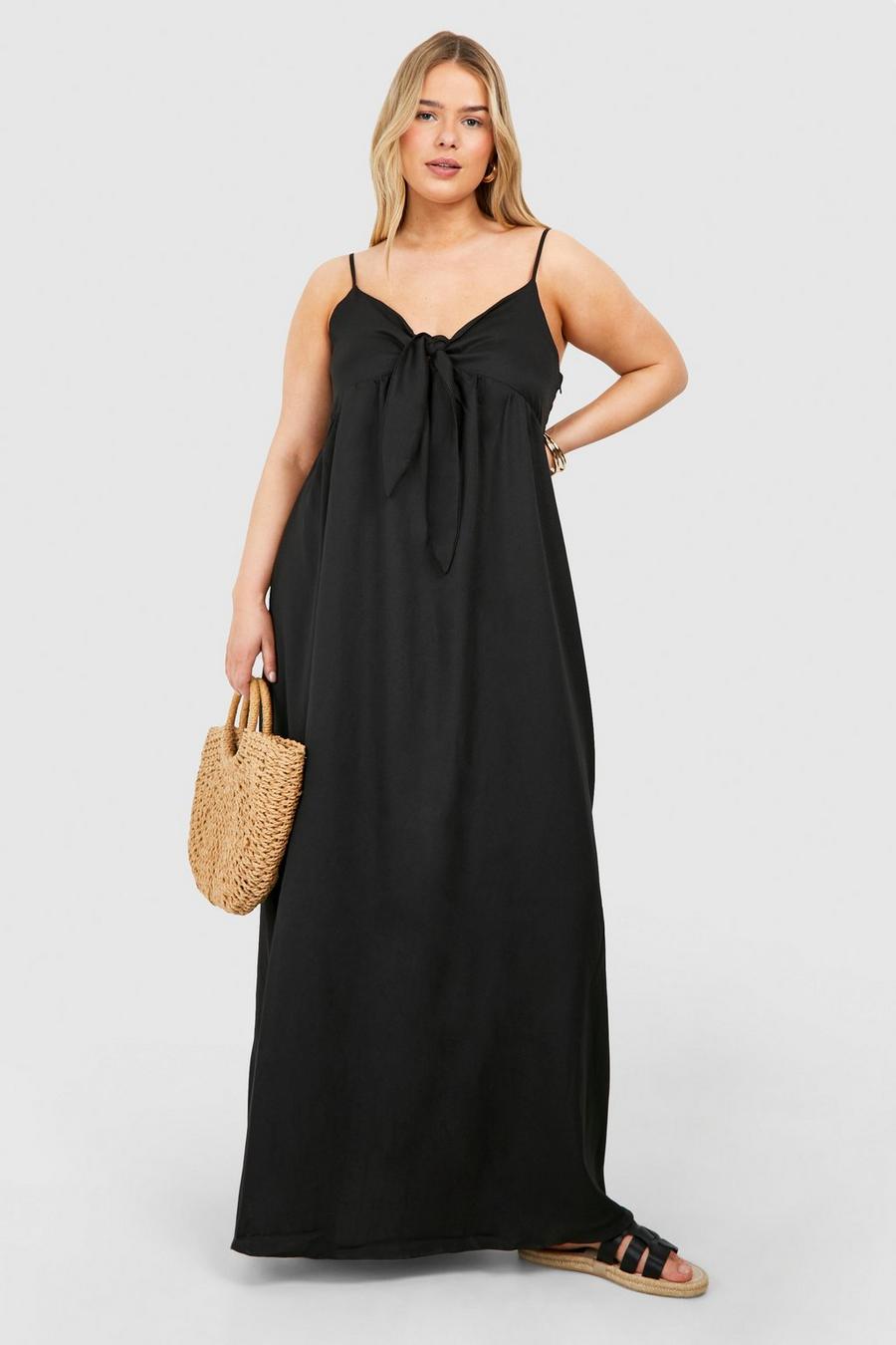 Black Plus Beaded Beach Maxi Dress 