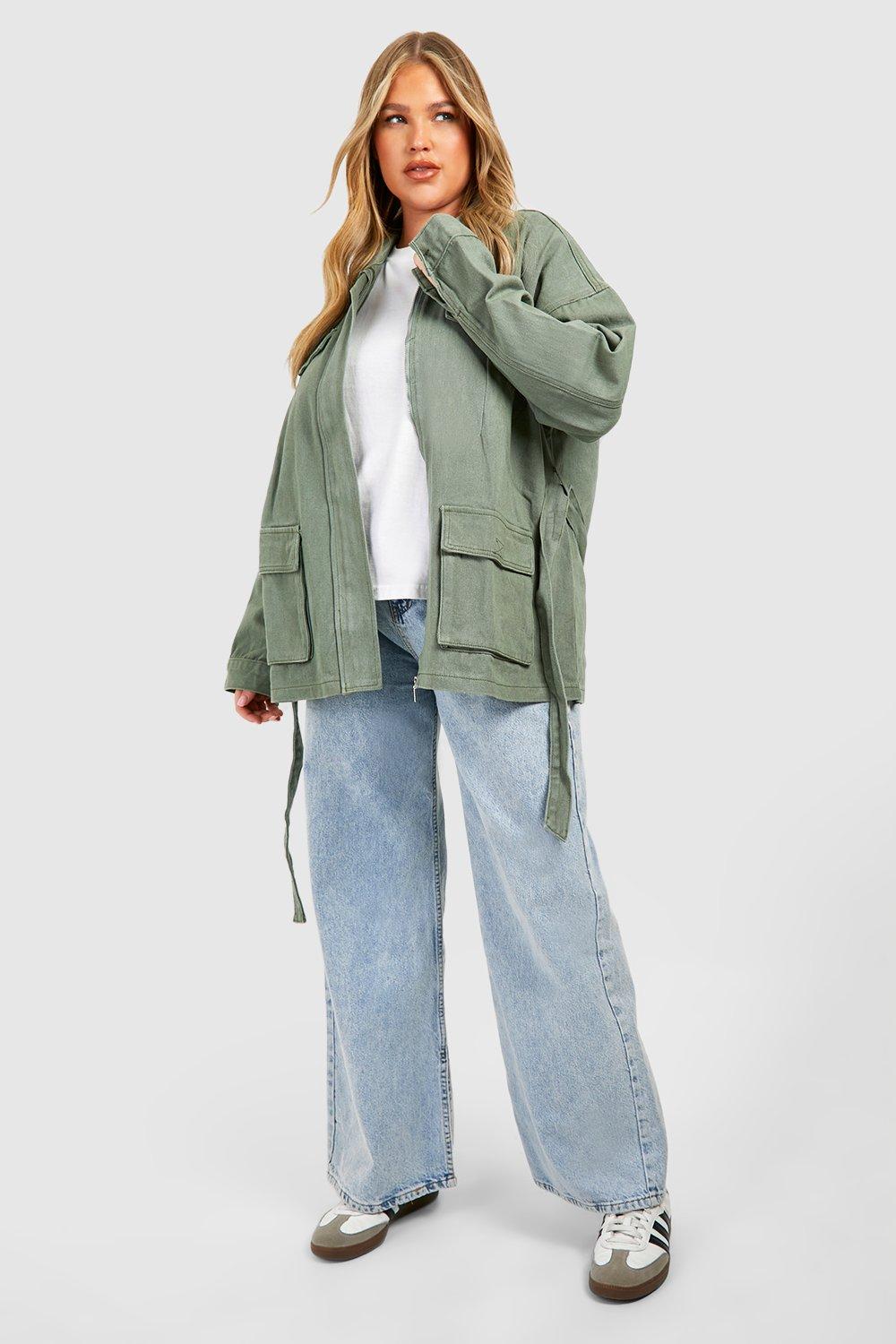 Khaki hot sale jacket boohoo