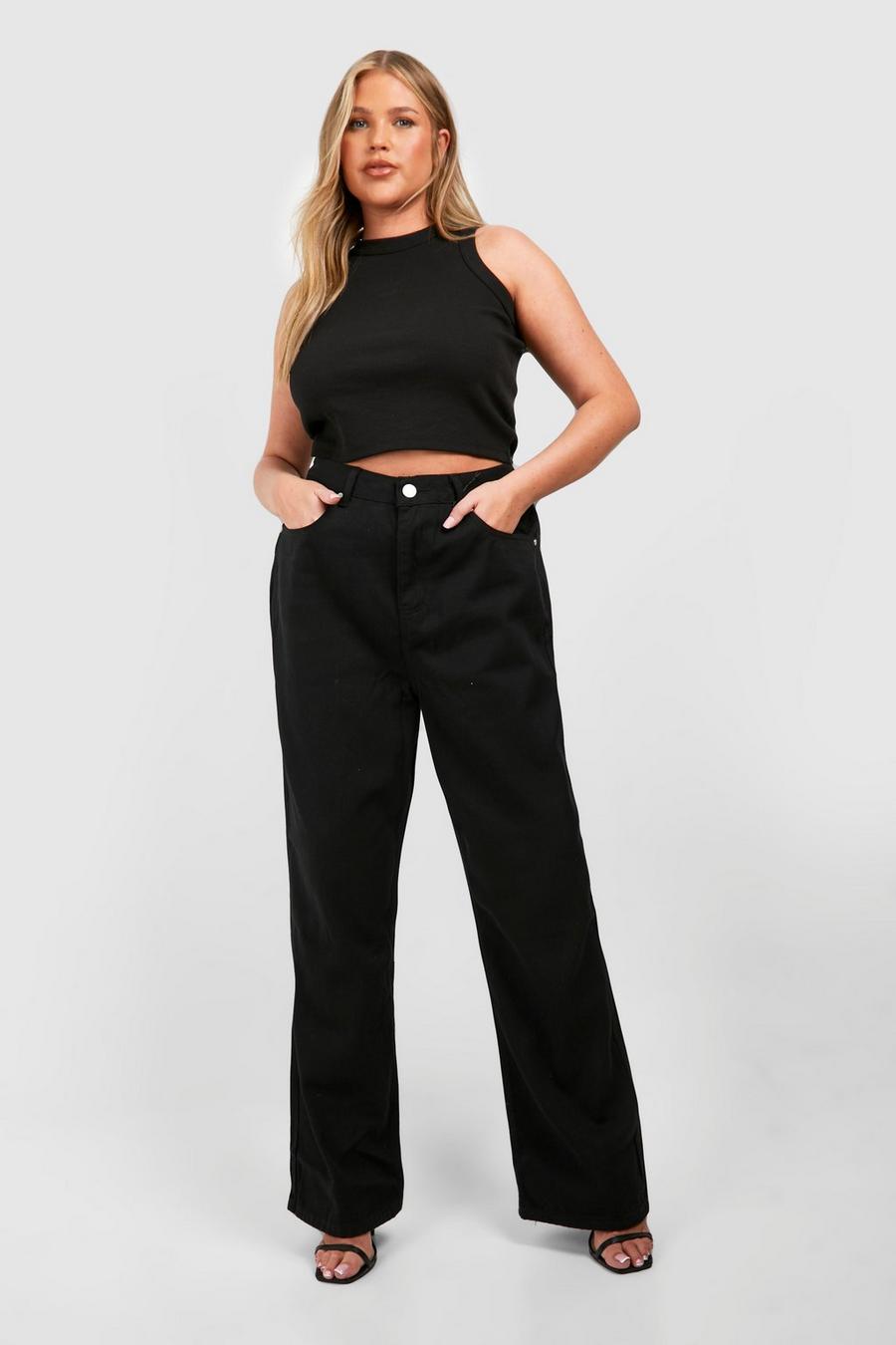Jeans Plus Size a gamba ampia, Black image number 1
