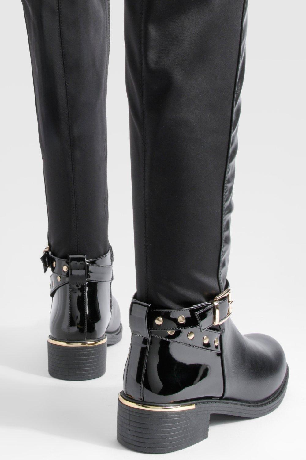 Boohoo buckle sale boots