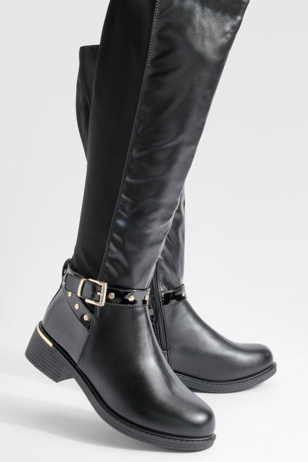 Wide fit sale long leather boots