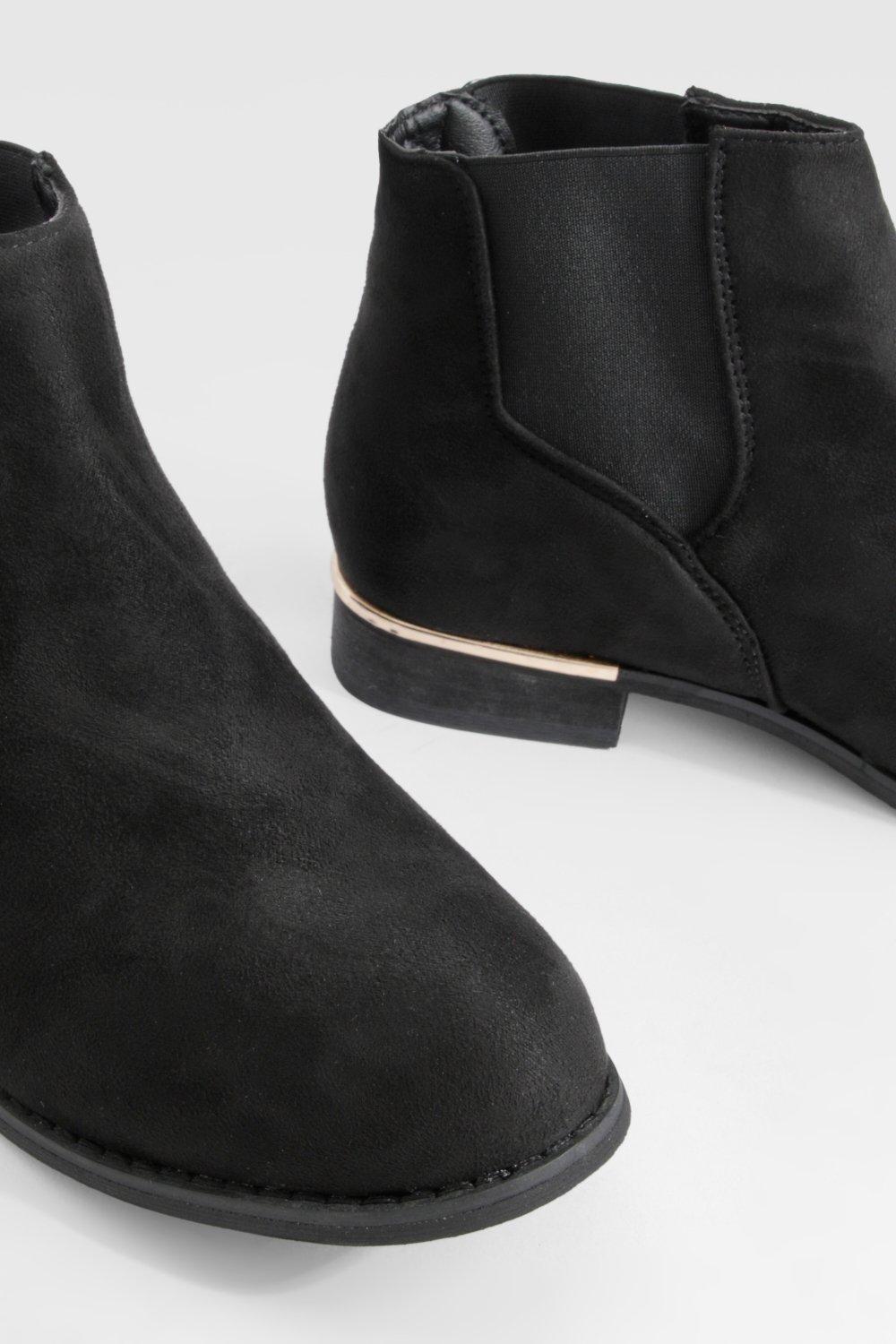 Wide Width Panel Detail Ankle Boot boohoo
