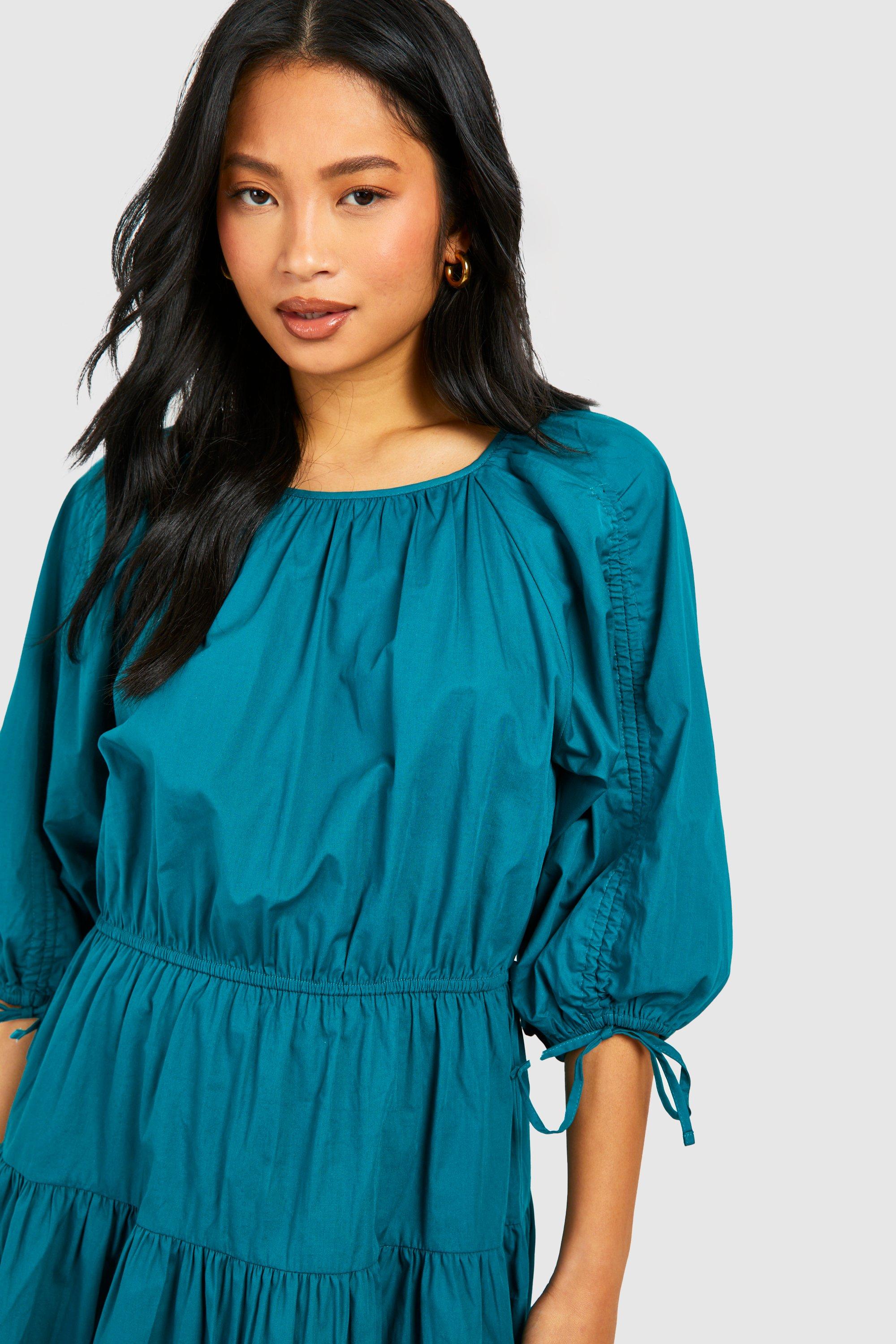 Turquoise dress boohoo cheap