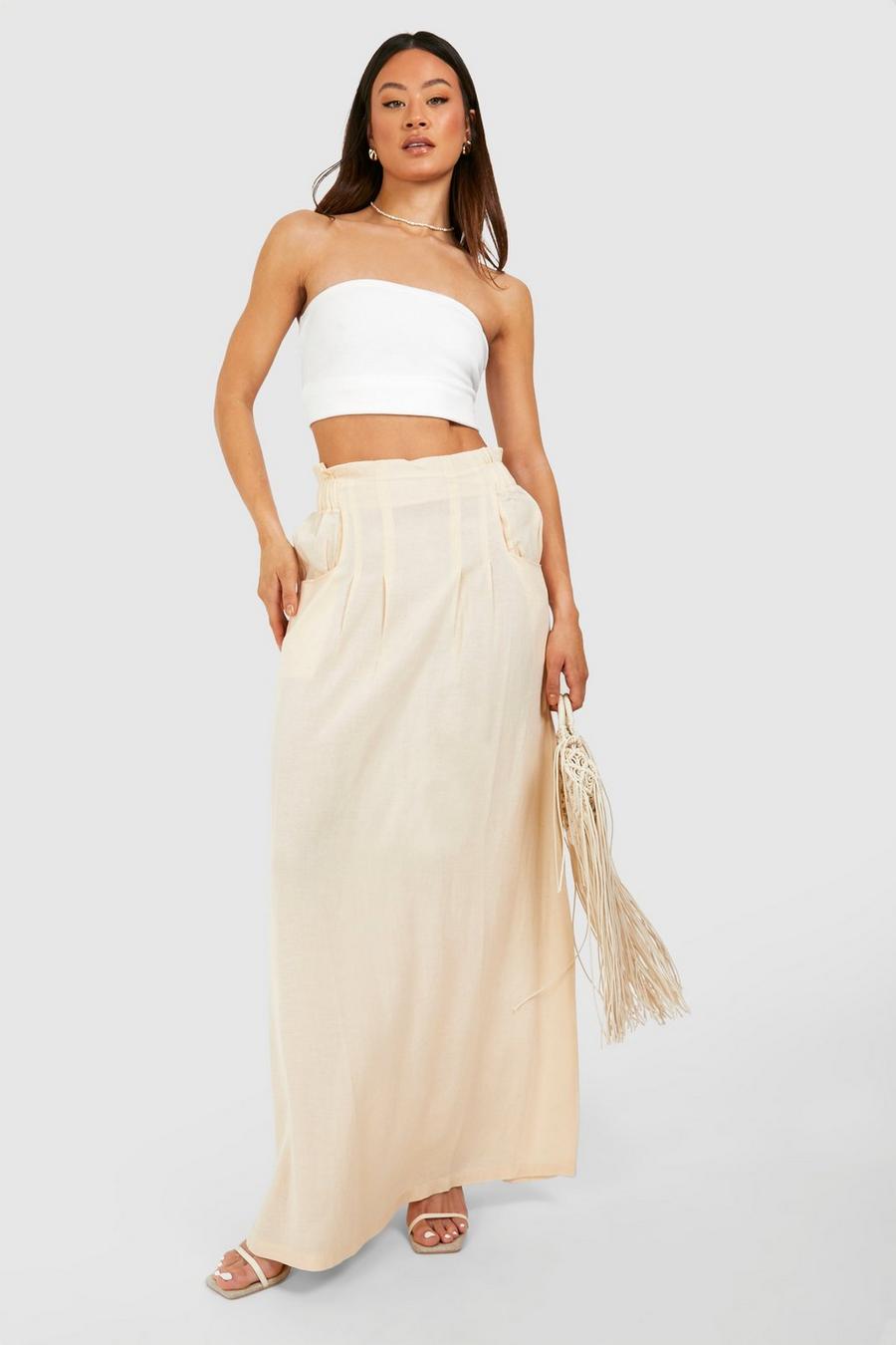 Stone Tall Linen Pocket Maxi Skirt  image number 1
