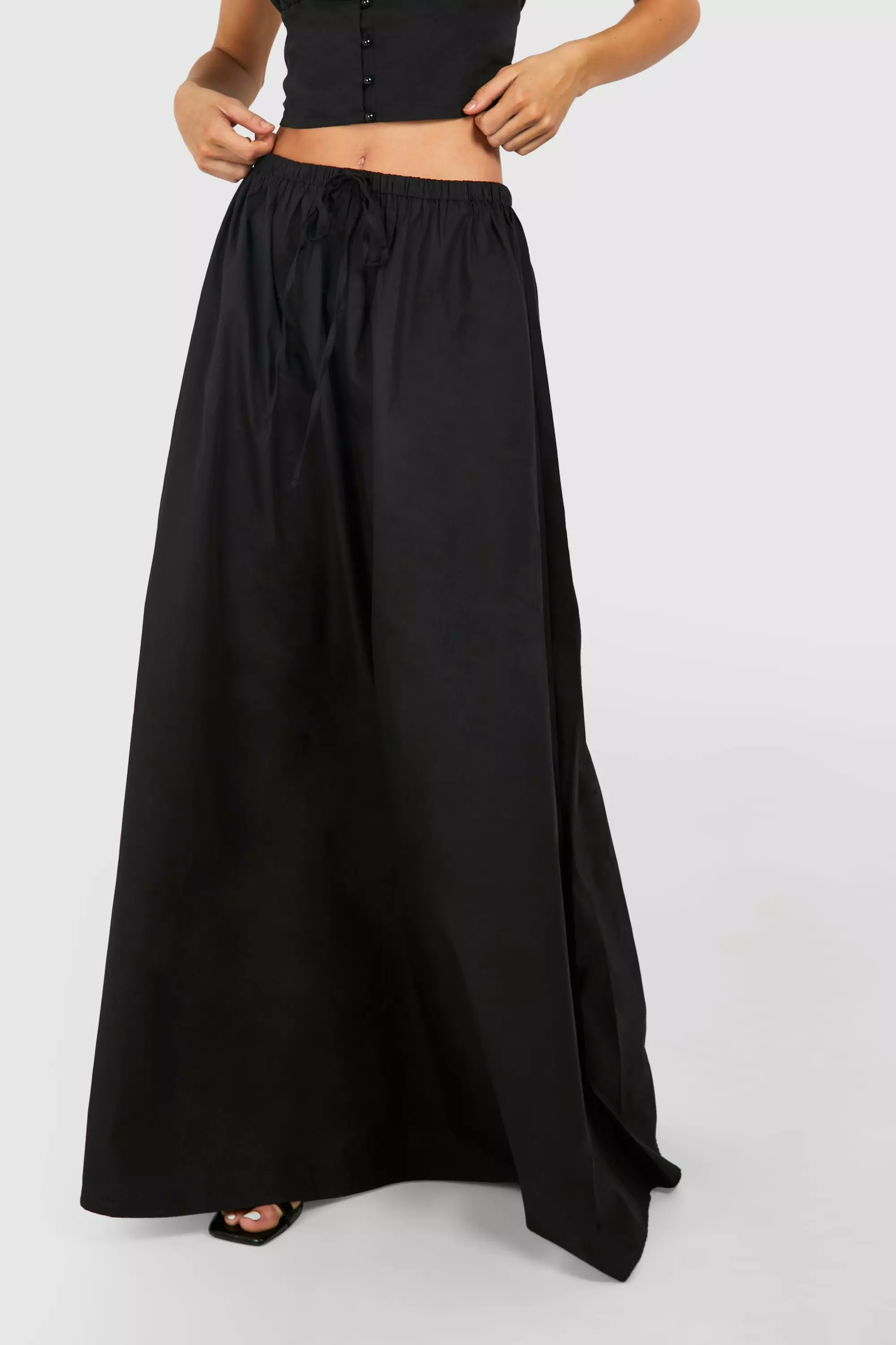 【THE MOZZ】Pleet Two-CUT Long Skirt Boohoo ME