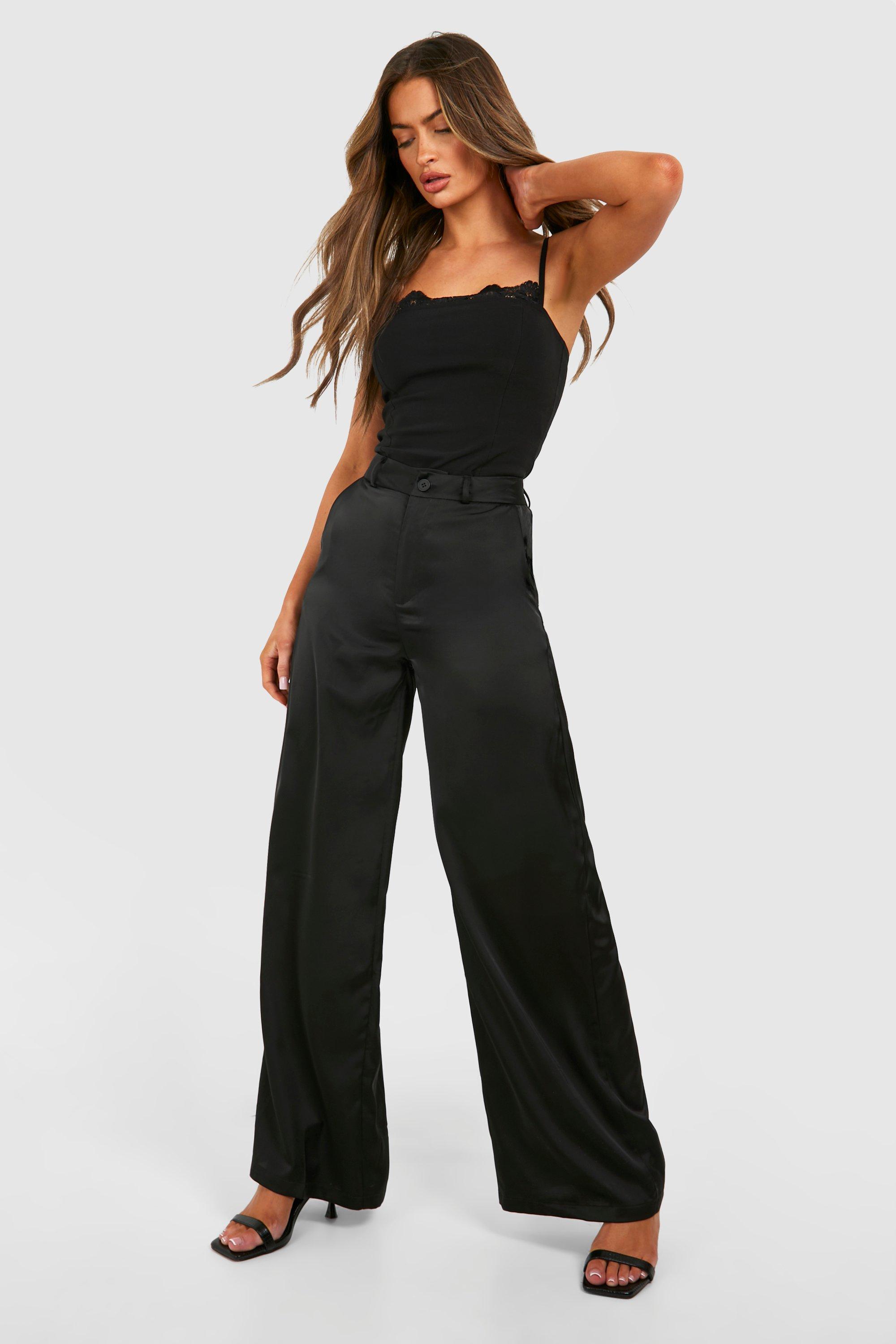 Women's Satin Wide Leg Trousers