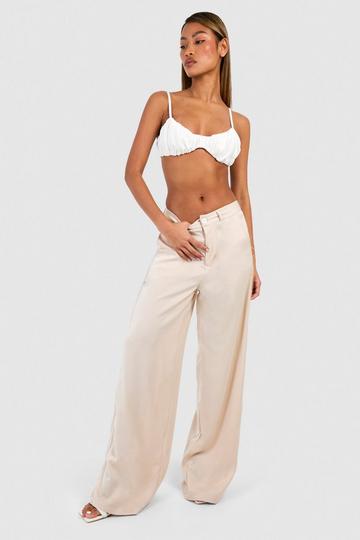 Satin Wide Leg Trousers champagne