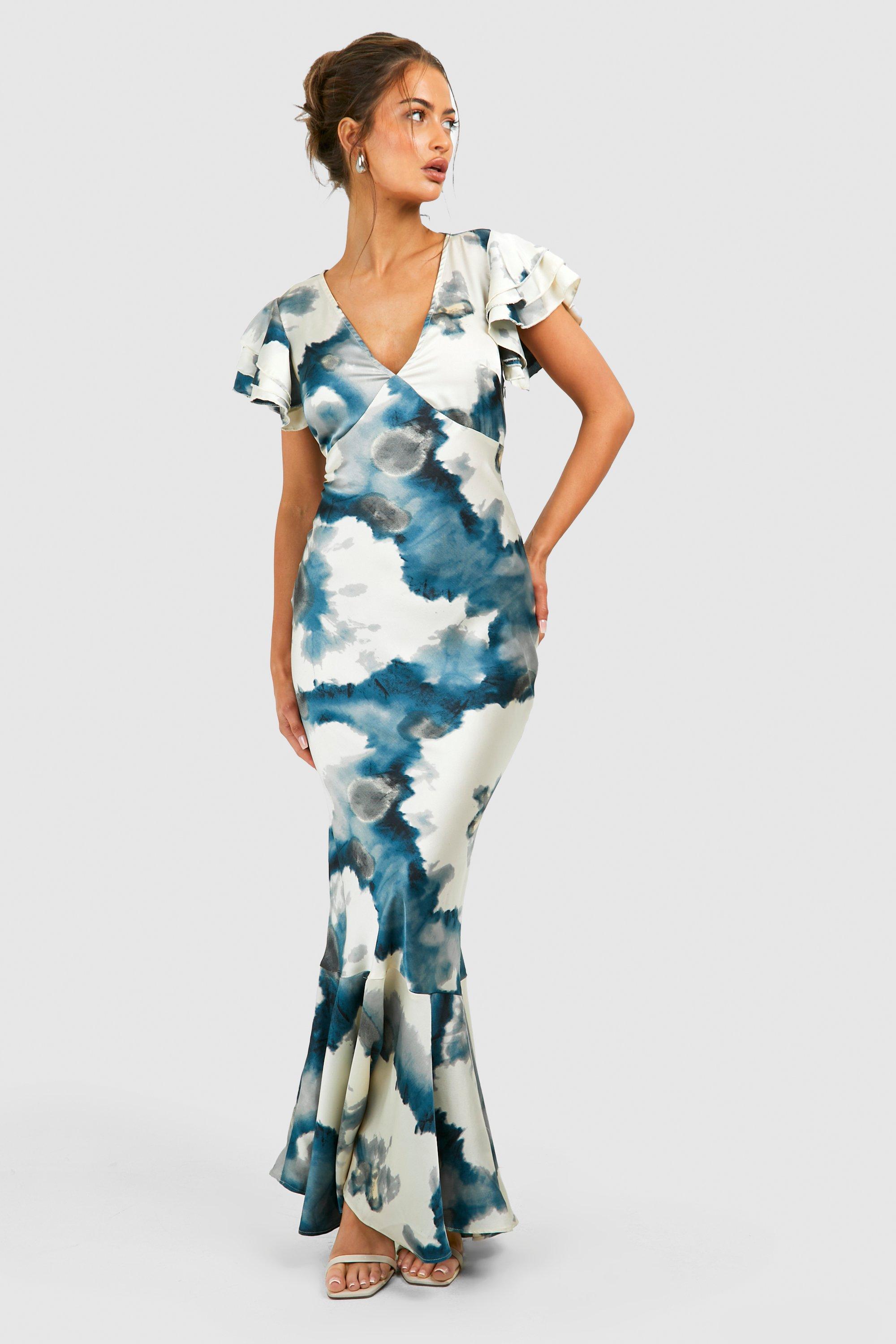 TPZ* MOIRE PADDED MAXI DRESS IN ASH GREY | TOPAZETTE