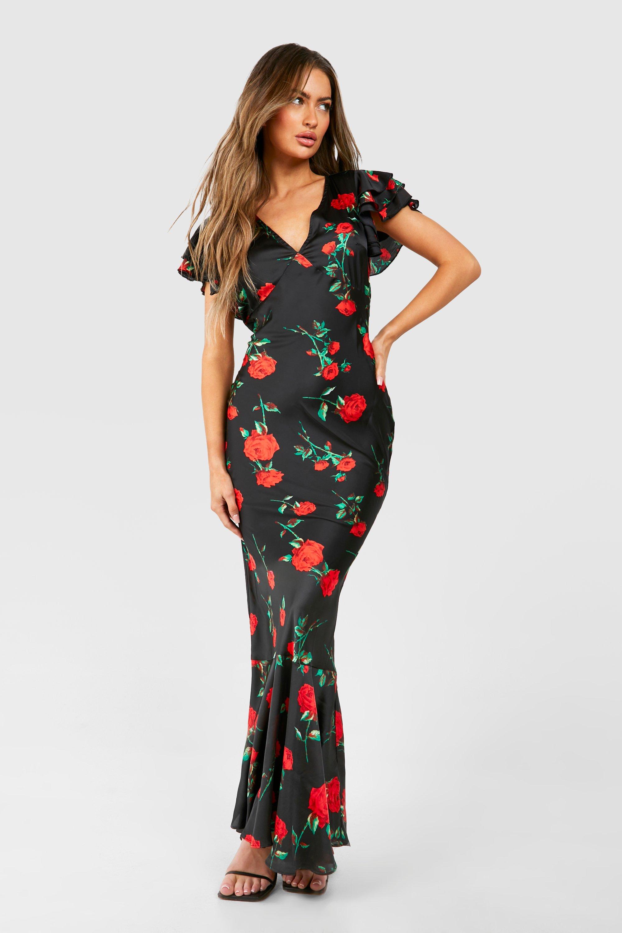 Dark rose maxi dress hotsell