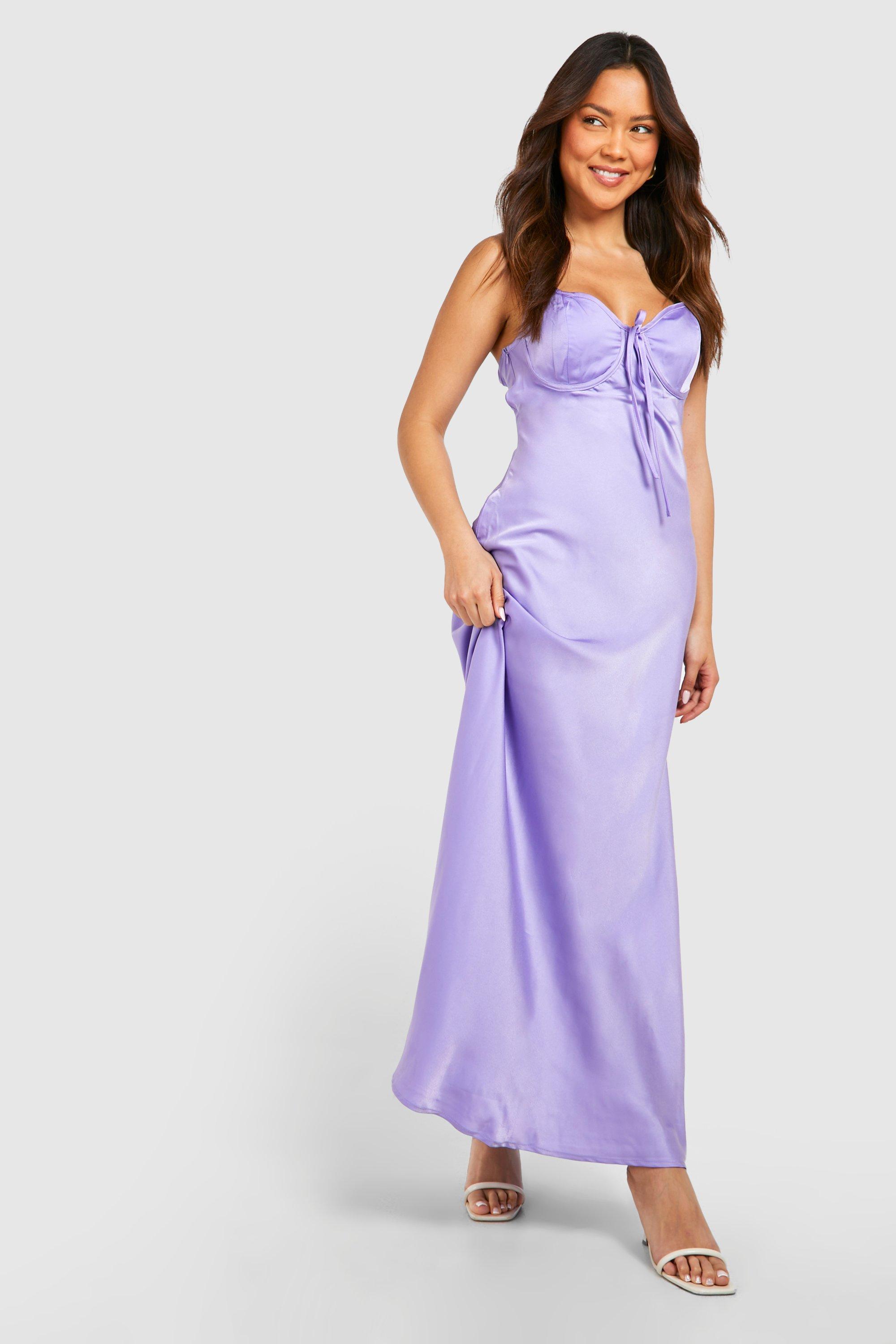 Lilac satin slip dress hotsell