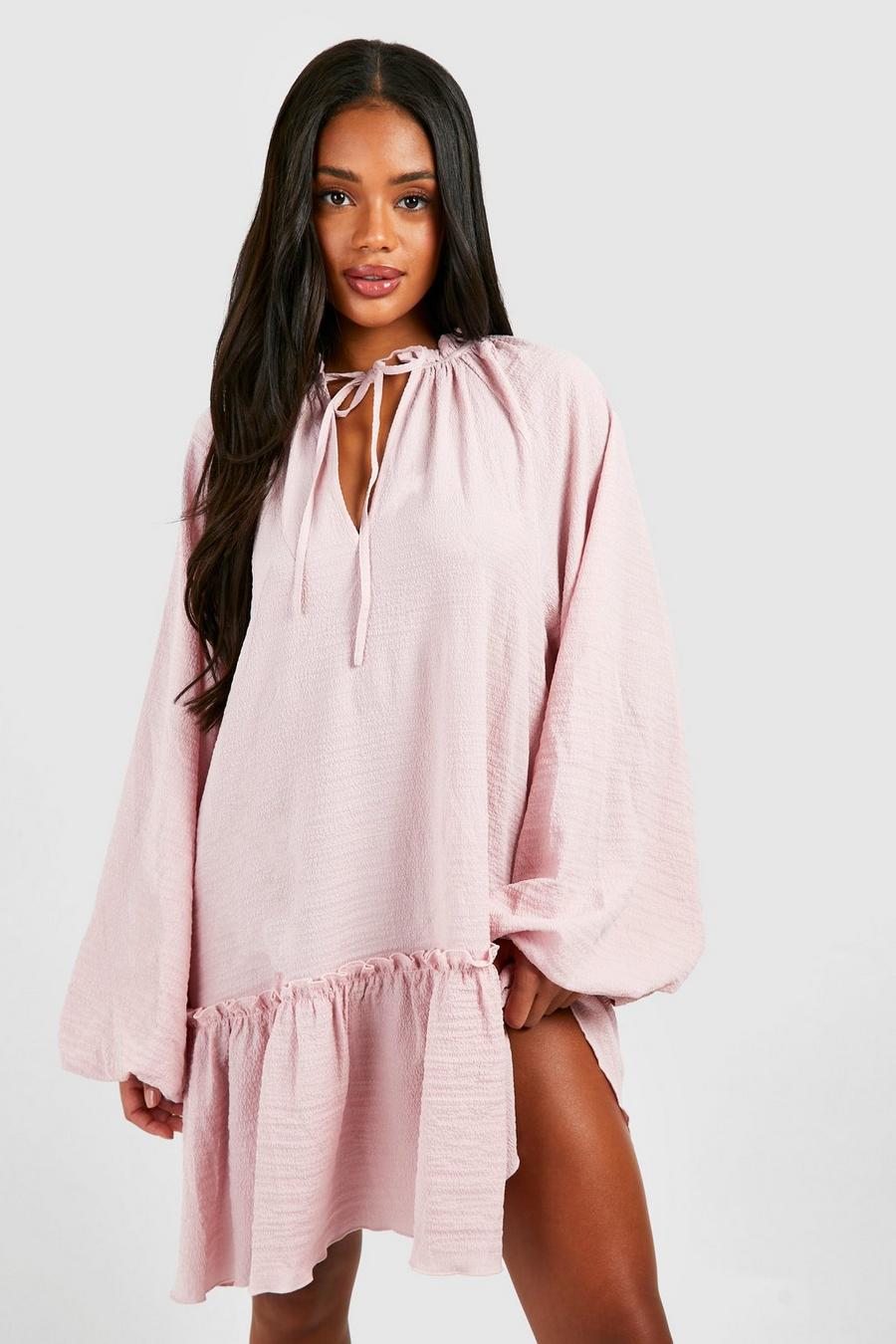 Robe babydoll texturée, Pink