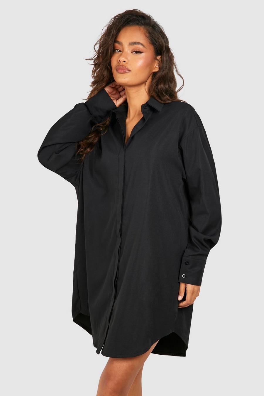 Black Skjortklänning med låg axelsöm image number 1