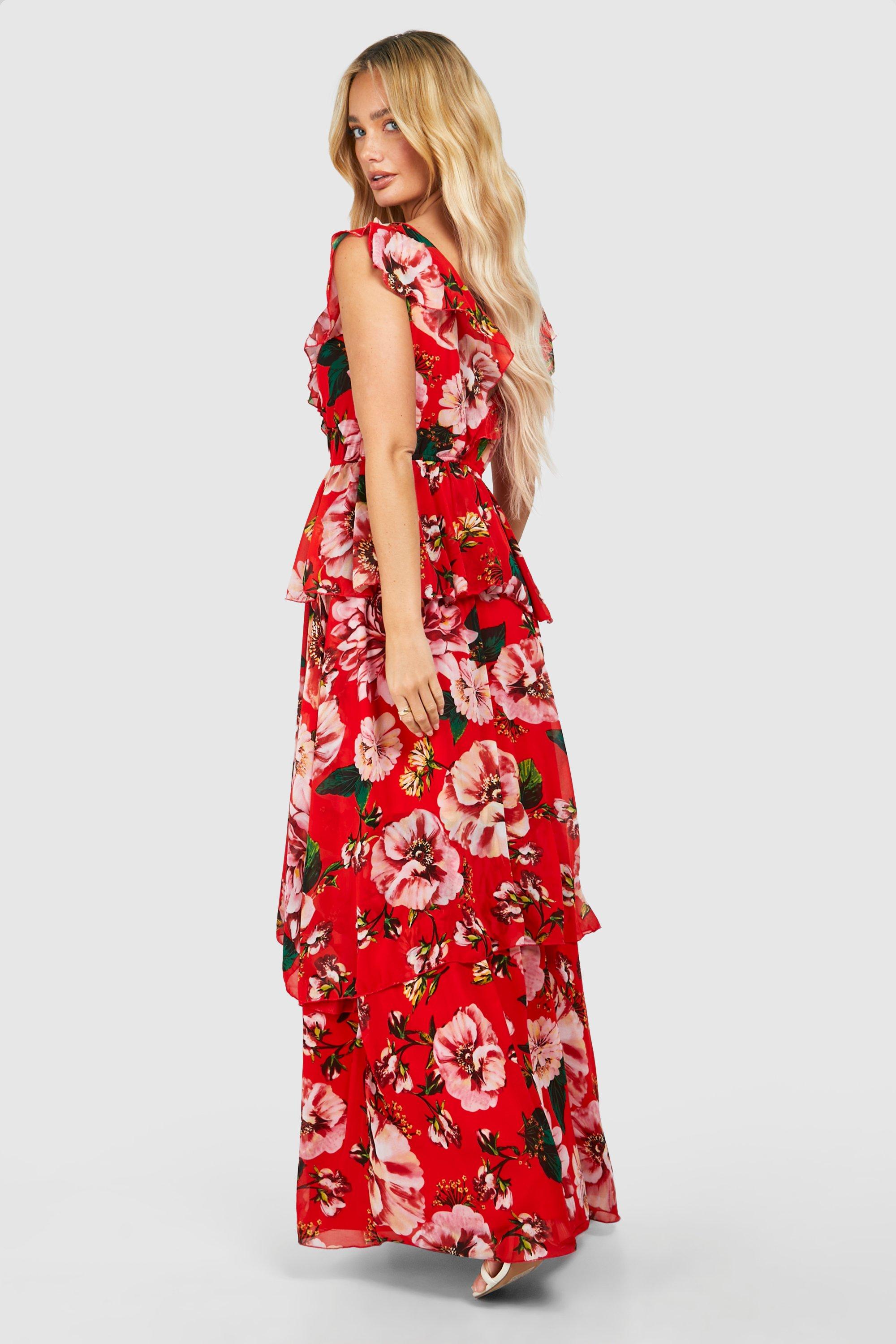 Floral Tiered Ruffle Maxi Dress