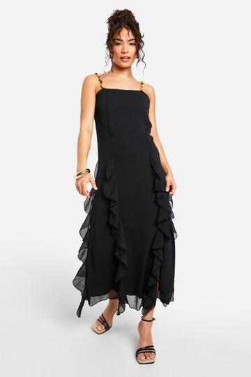 Petite Beaded Midaxi Slip Dress black