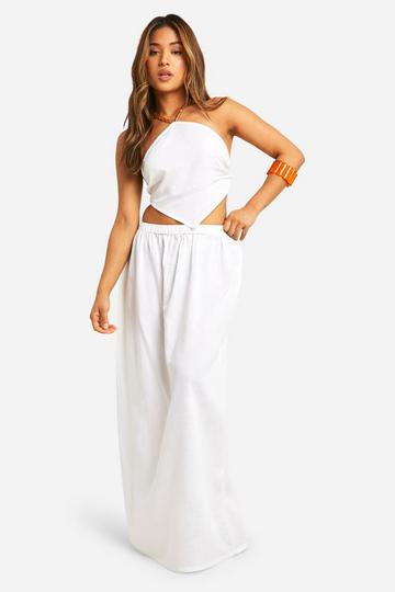 Petite Strand Set Met Maxi Rok white