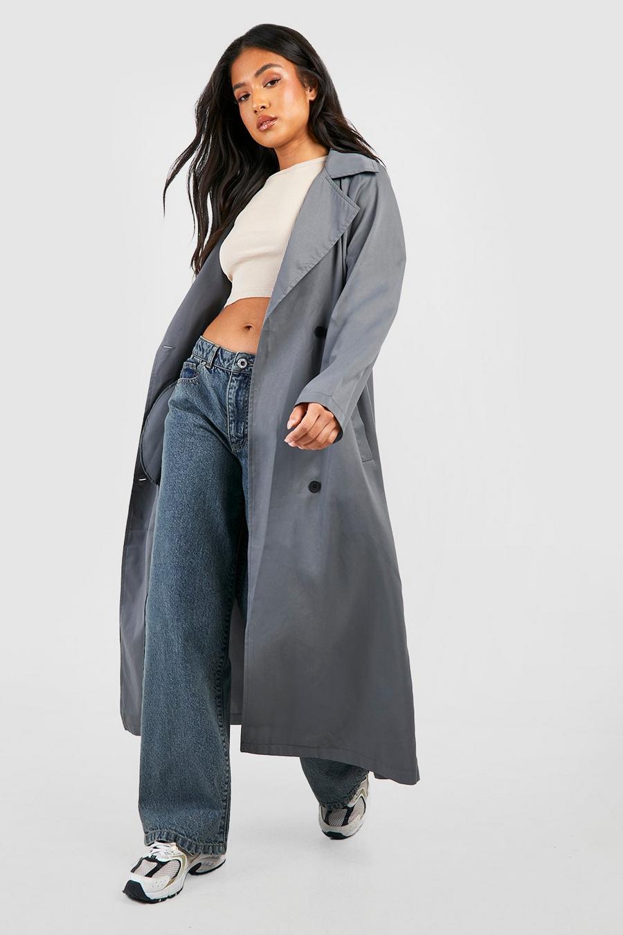 Petite - Trench long, Grey image number 1