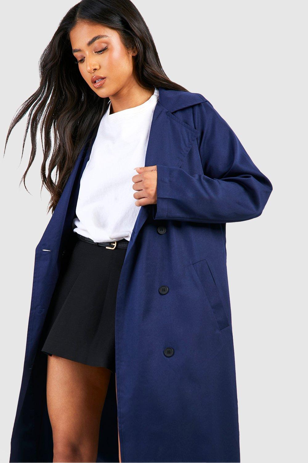 Petite Longline Trench Coat boohoo