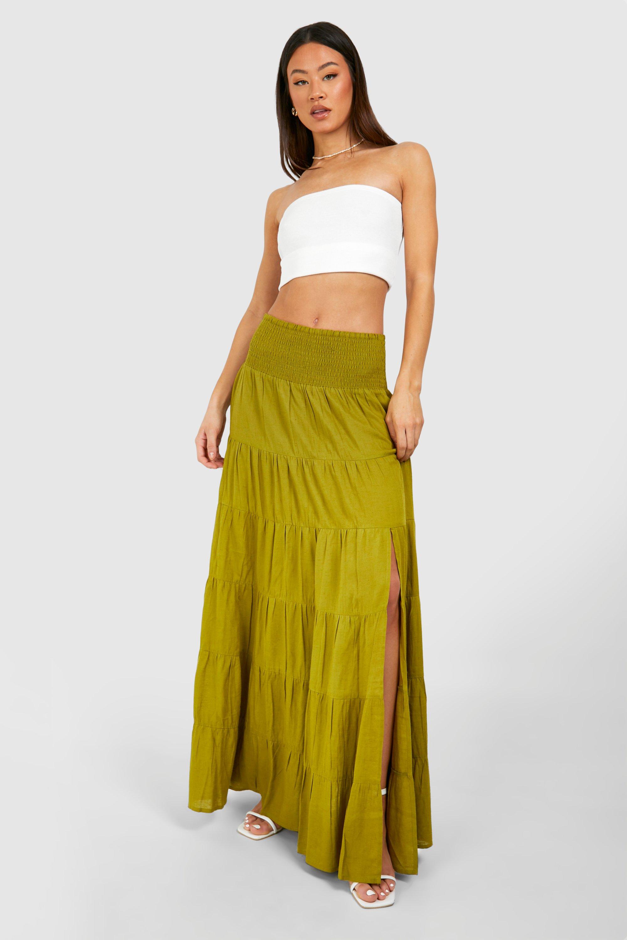 Tall Woven Tiered Maxi Skirt | boohoo