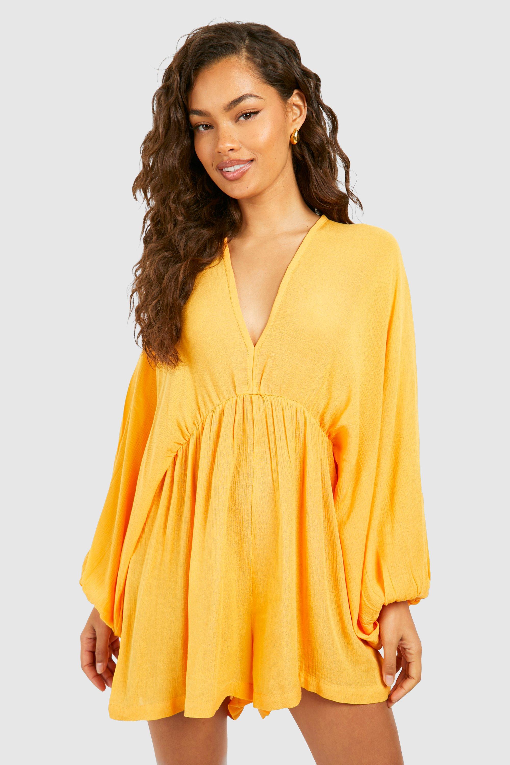 Cheesecloth Batwing Playsuit