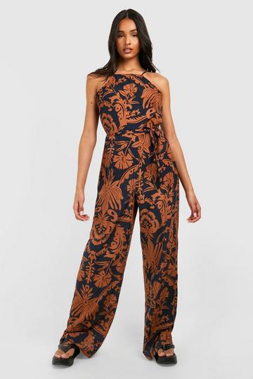 Tall Floral Printed Jumpsuit black