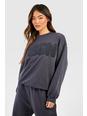 Charcoal Dsgn Studio Bubble Towelling Applique Oversized Sweatshirt 