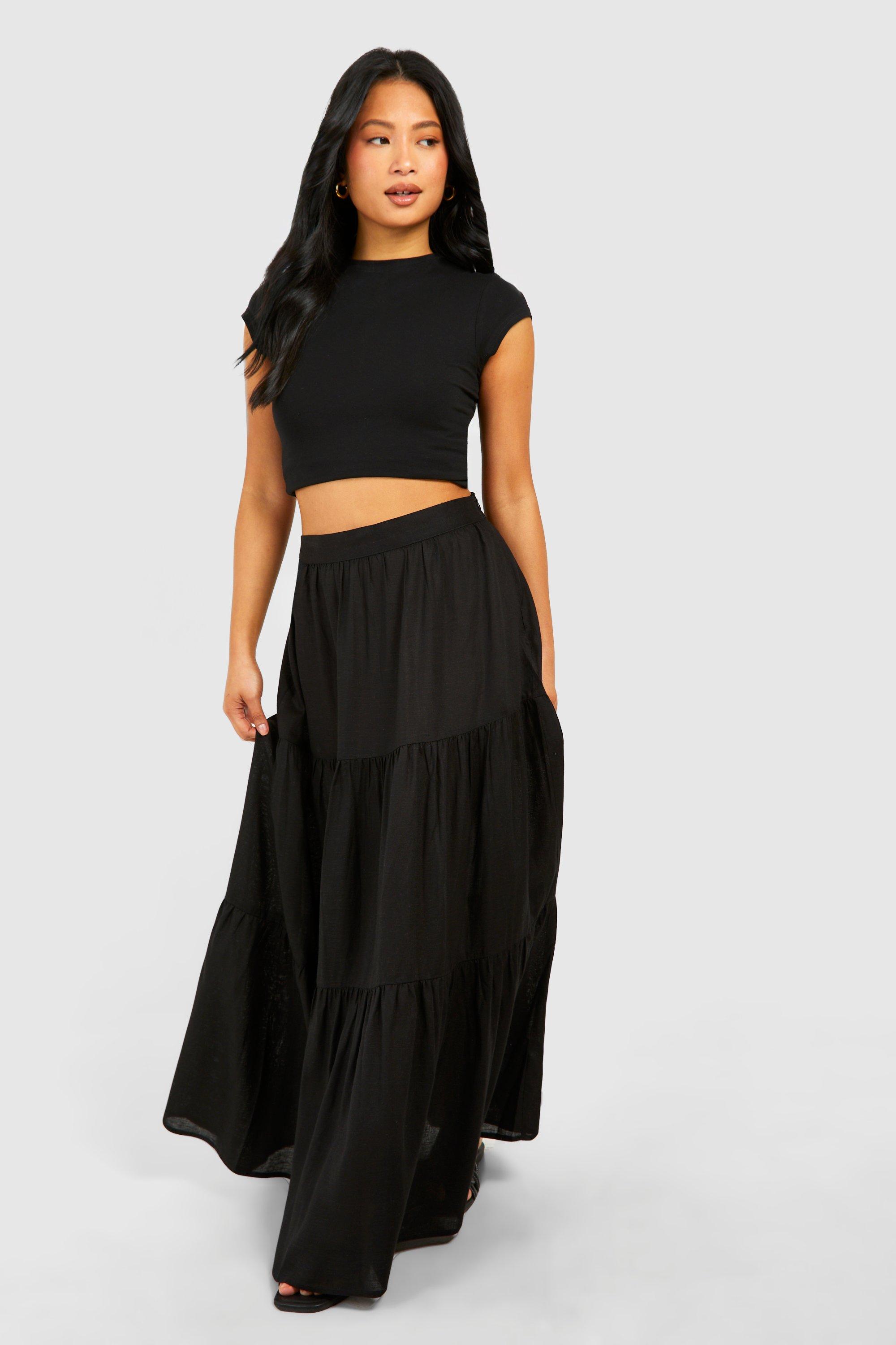 Long black skirt petite size hotsell