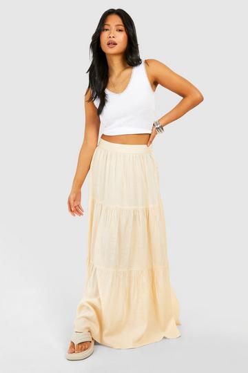 Petite Tiered Maxi Skirt stone