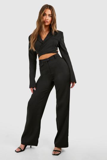 Pocket Detail Straight Leg Trouser black