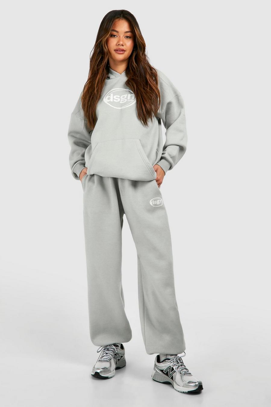 Pantalón deportivo oversize con botamanga y estampado Dsgn Studio, Ice grey image number 1