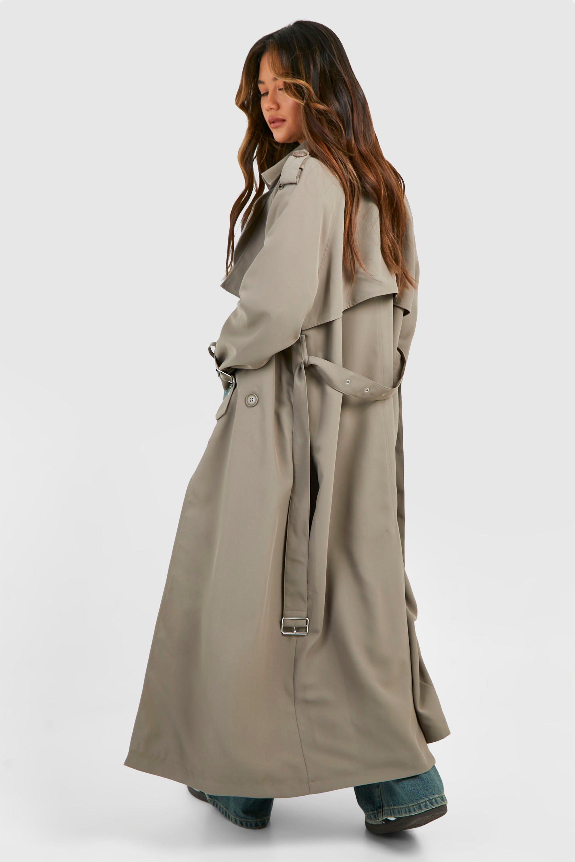 Oversized Double Breast Trench Coat boohoo UK