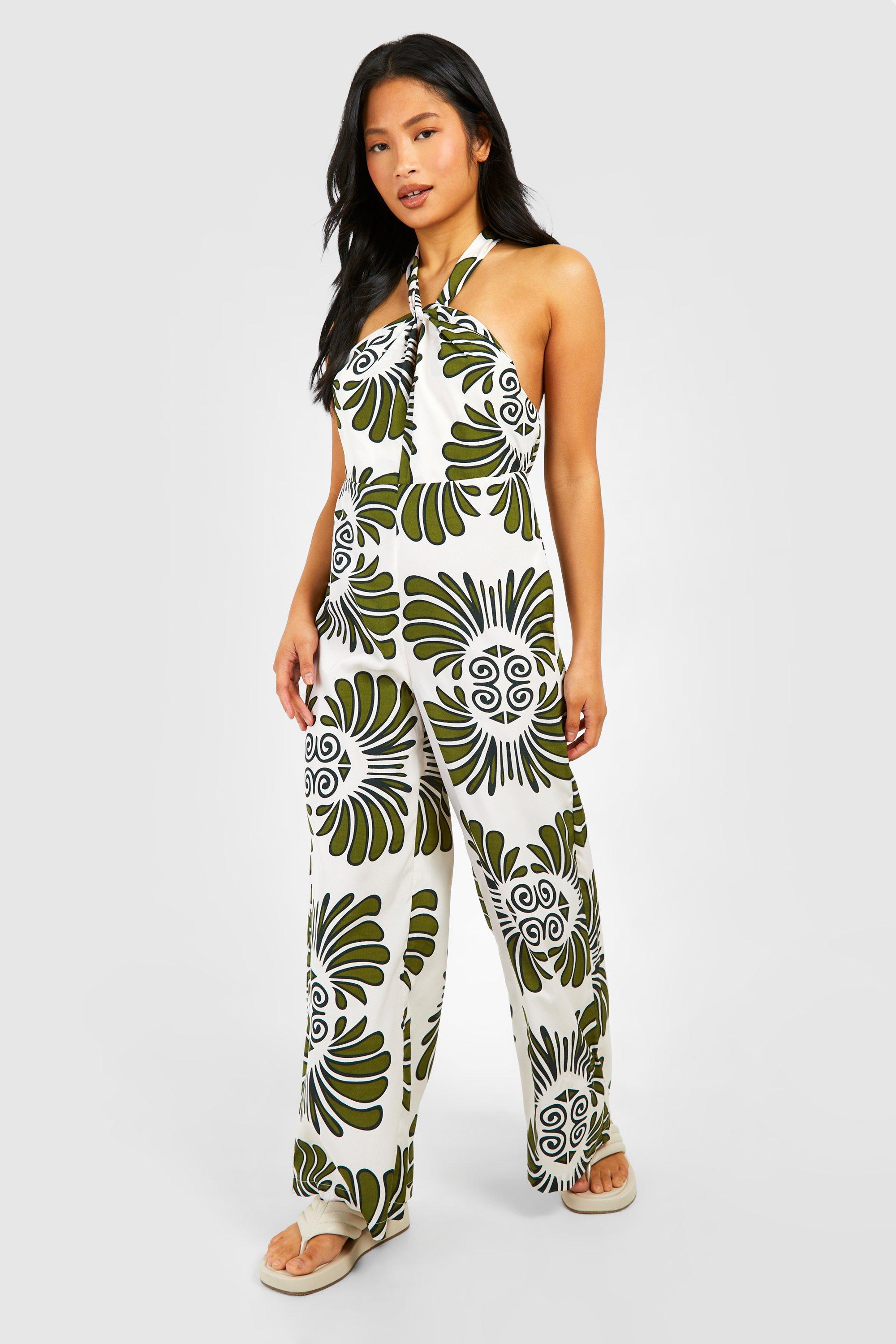 Boohoo twist front jumpsuit on sale