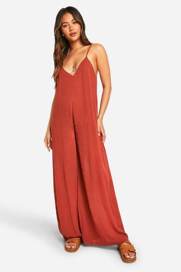 Wide Leg Culotte Jumpsuit chocolate