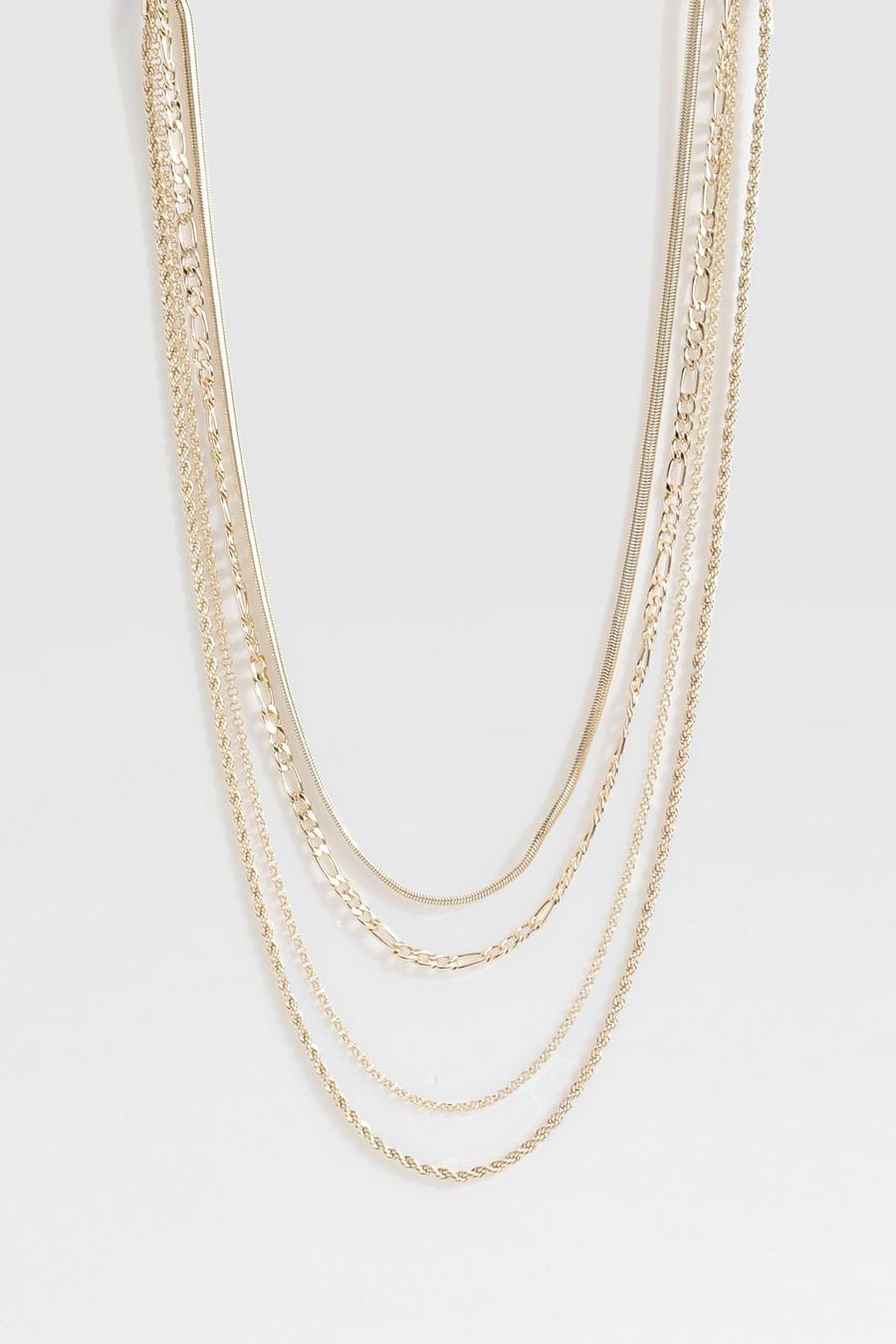 Gold Layered Snake Chain Necklaces image number 1