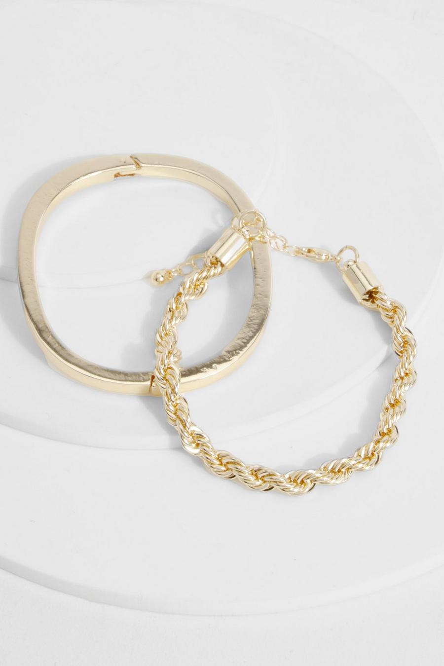 Ensemble avec chaîne et bracelet, Gold