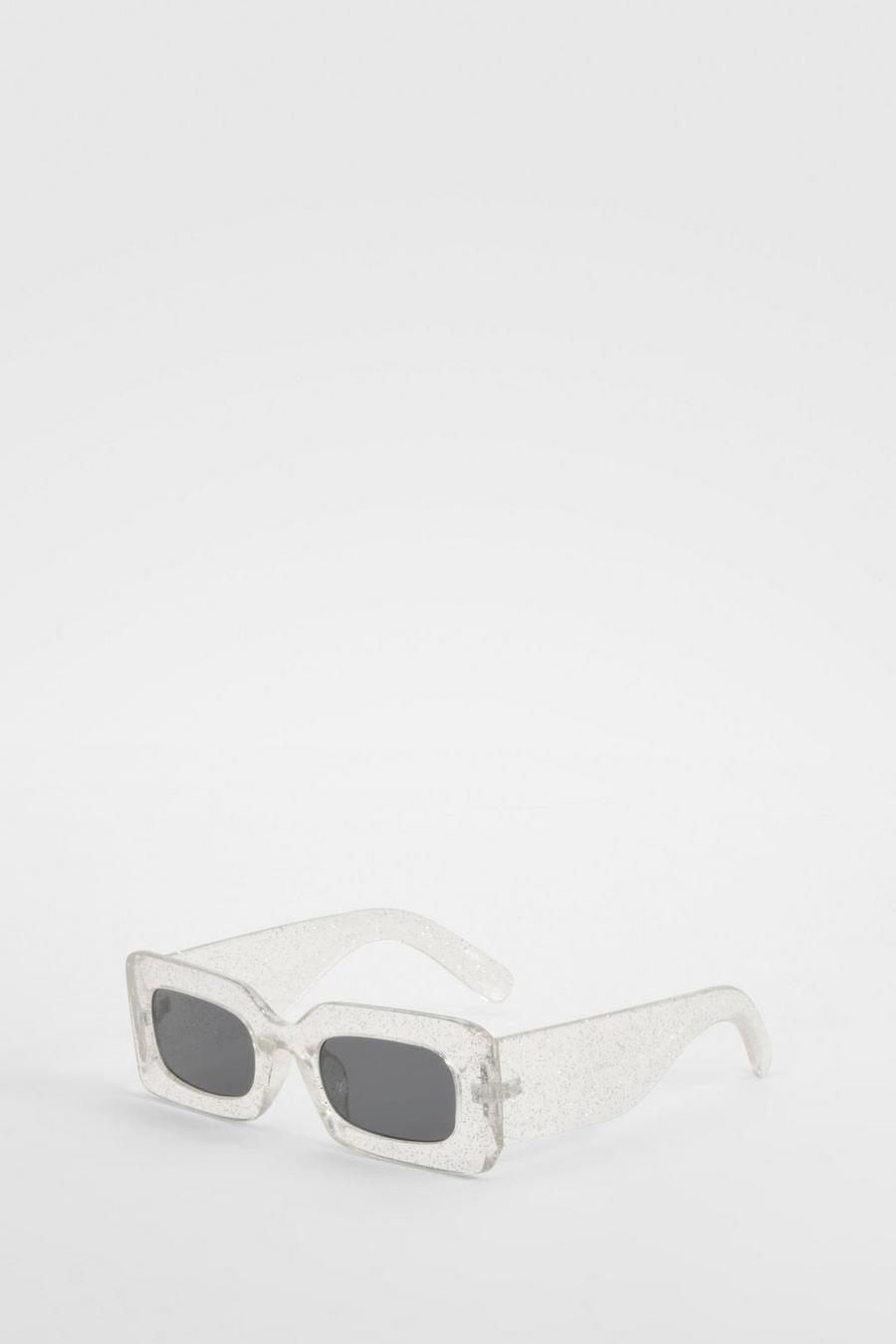 Clear Glitter Frame Sunglasses