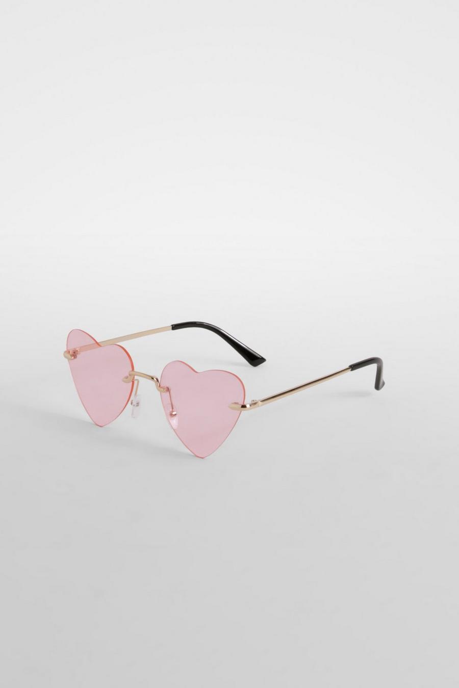 Sonnenbrille mit Herz-Gestell, Pink