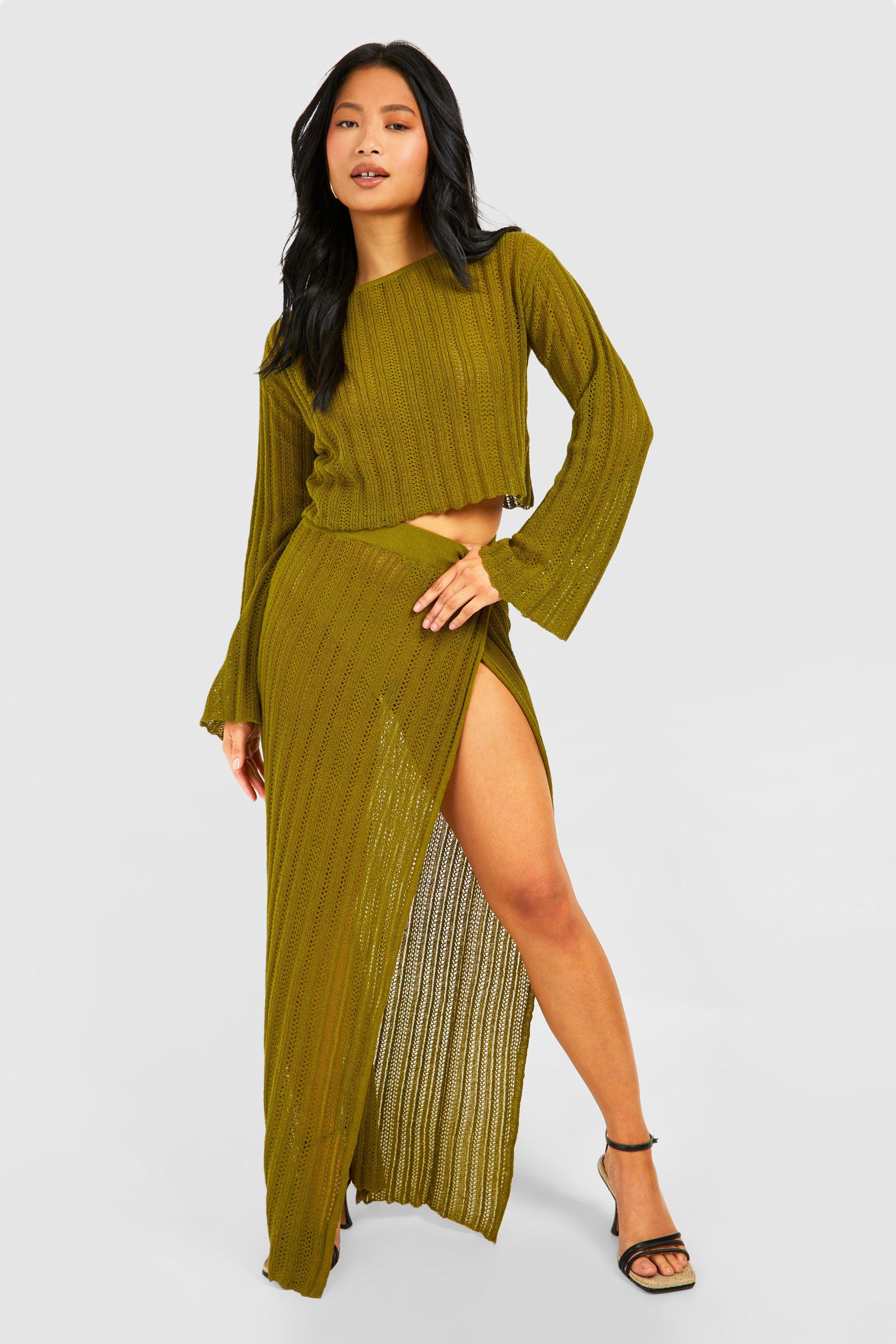 Petite maxi skirt with thigh split deals