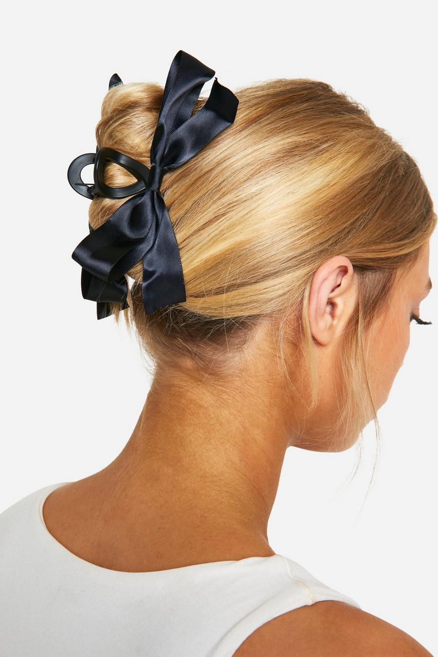 Black Bow Detail Claw Clip image number 1
