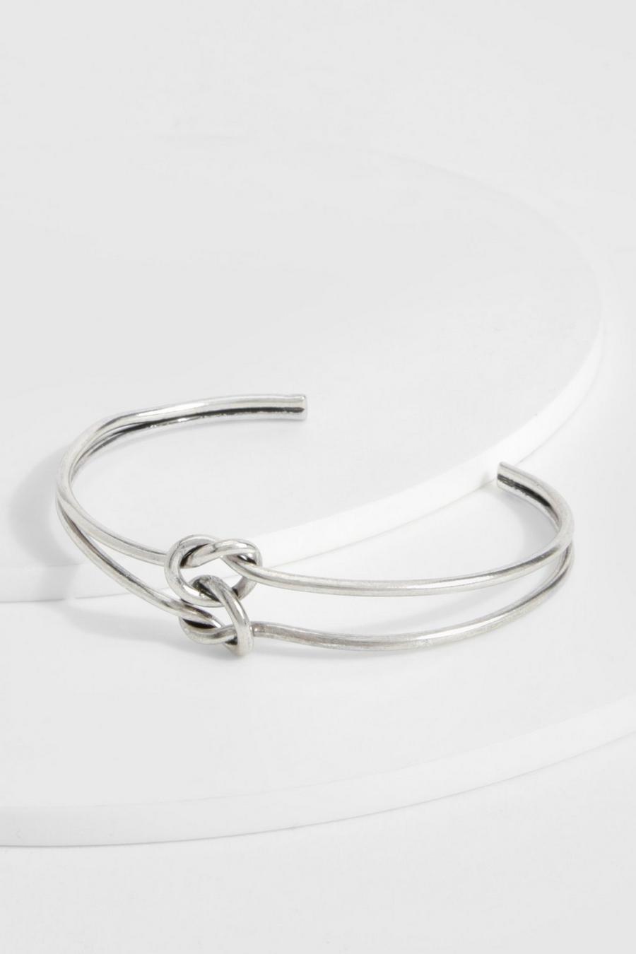 Silver Knot Detail Bangle 