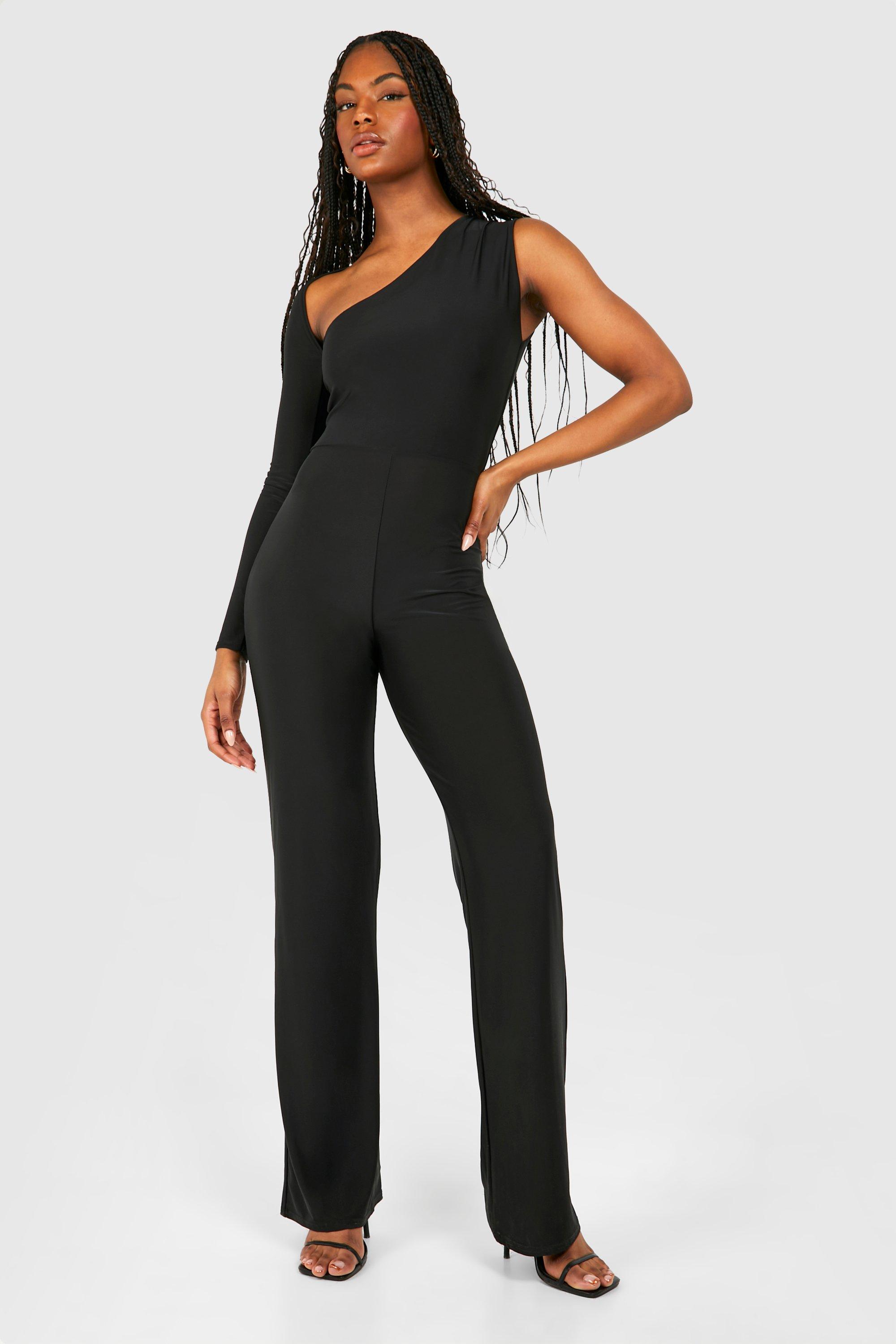 One arm black jumpsuit online