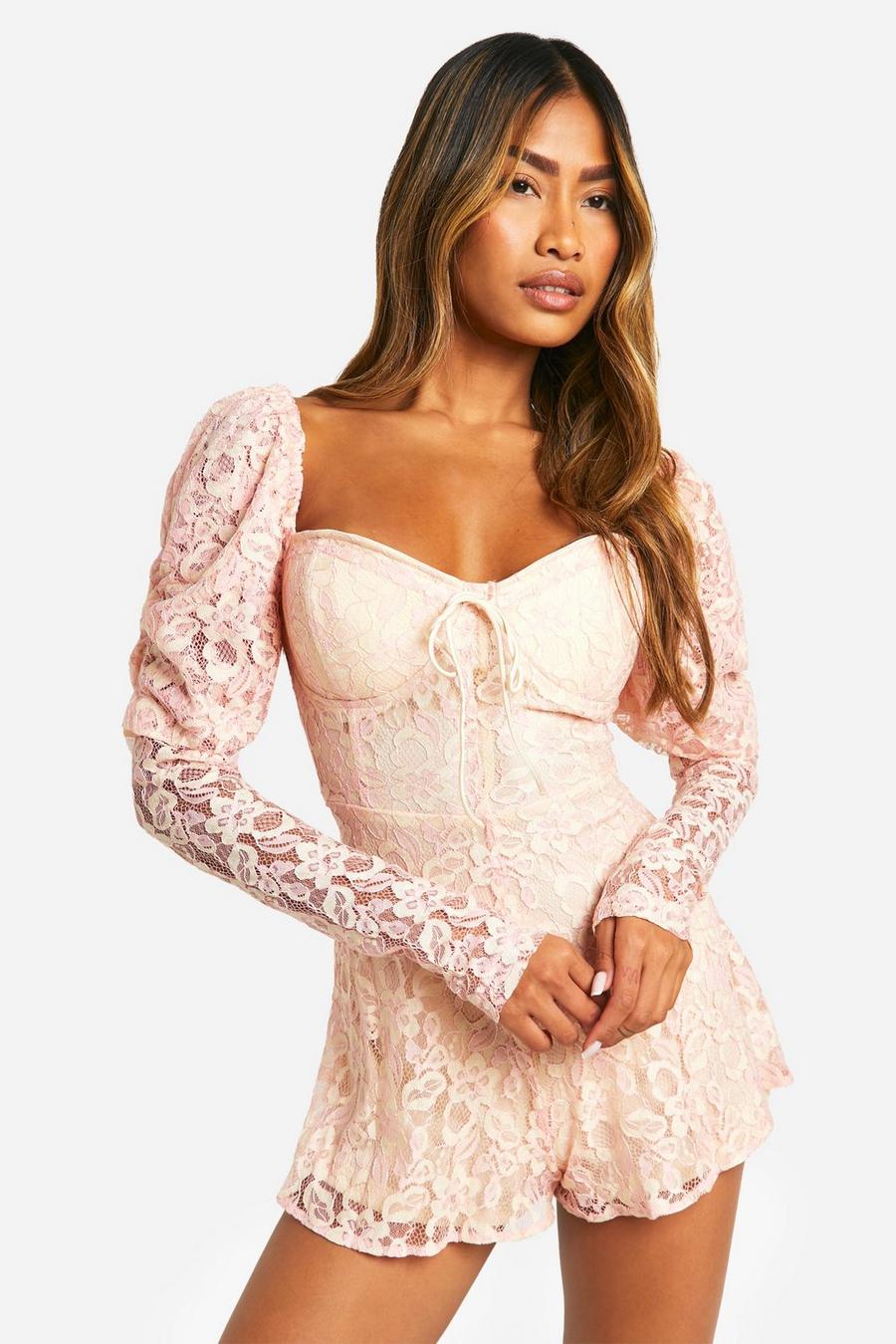 Pink Lace Playsuit image number 1